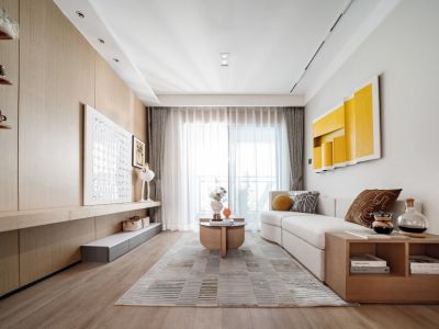 保利荣盛合悦简约风格108平米装修案例