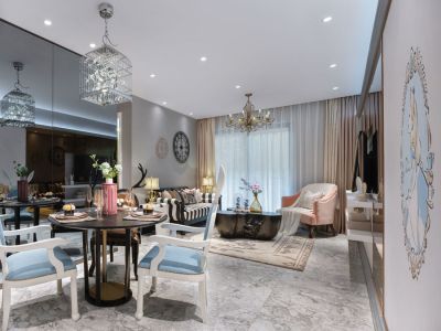 荣锦瑞府欧式风格105平米装修案例