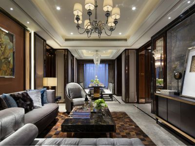 伟腾云星129平米奢华风格三室两厅装修案例