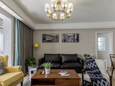 龙湖首开景粼原著108平米现代美式三居装修案例