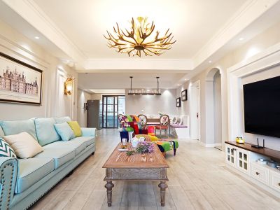 华润二十四城124平美式风格三居室装修案例