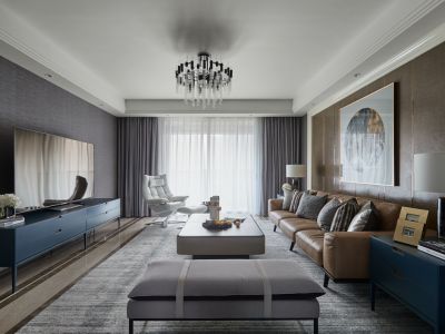 远洋风景96平米轻奢风格三室两厅装修案例