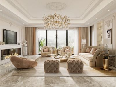 龙光城欧式风格220平米装修案例