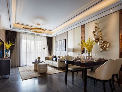 金科米兰130平三居室欧式风格装修案例