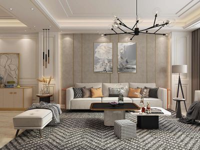 银城泽信·上和明月欧式风格128平米装修案例