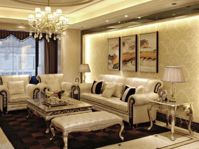 美的国宾府A区110平米欧式风格三室两厅装修案例